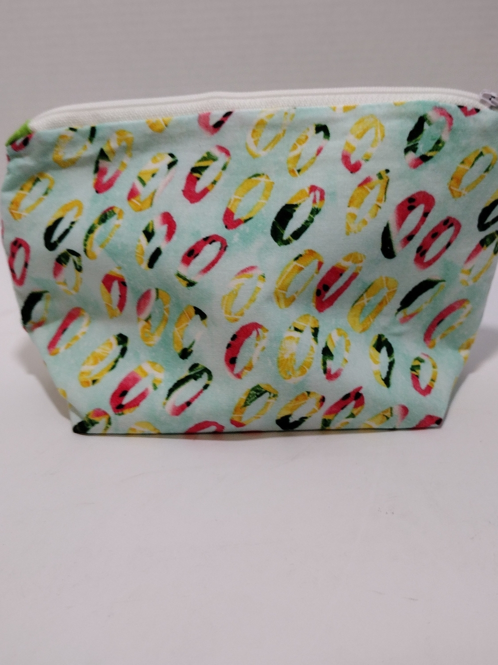 Handmade Multicolor Patterned Zippered Fabric Pouch - Picture 2 of 7